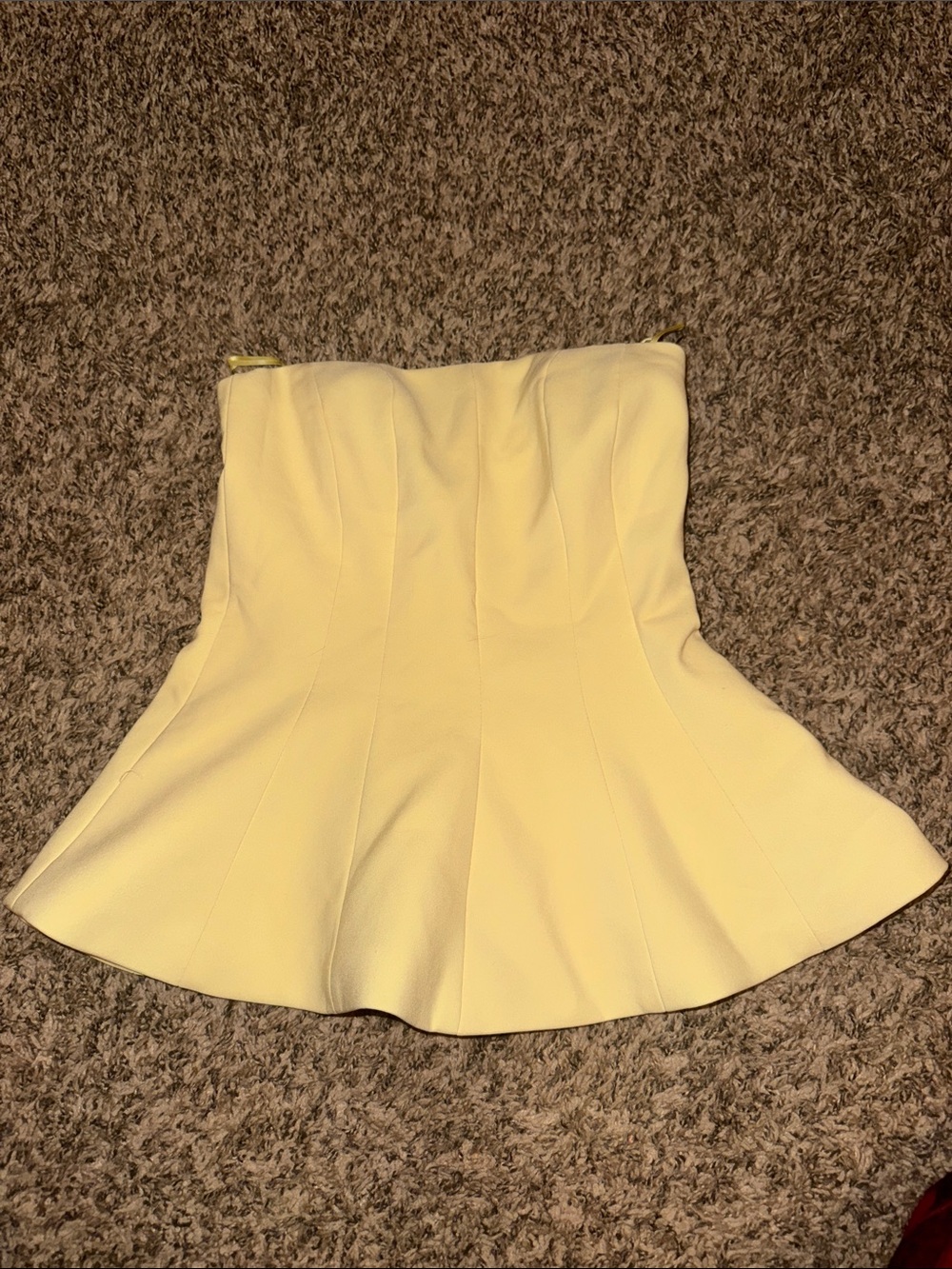 ZARA Strapless Peplum Skirt in Pale Yellow